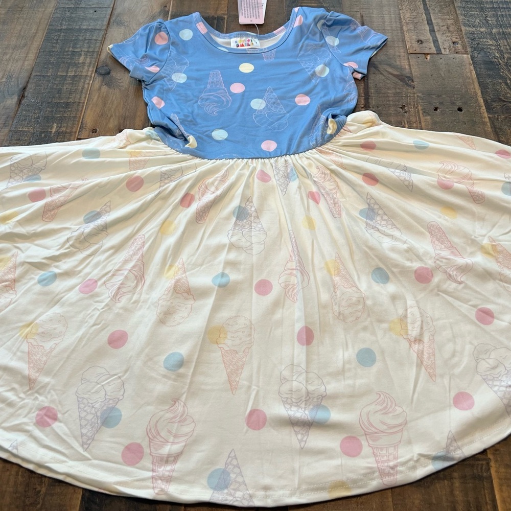 Dot Dot Smile size 5/6 or 7 girls Ice Cream Cap sleeve twirl dress New